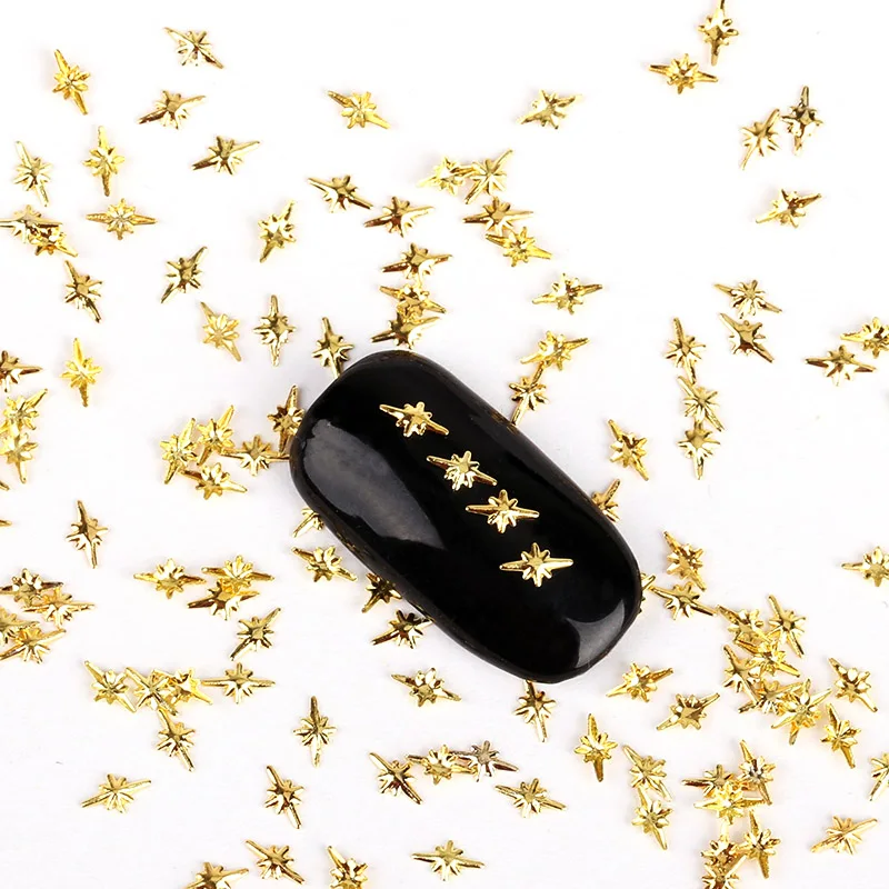 Charms DIY Adhesive Nail Art Decorations Supplies Gold Big Dipper Star Studs Design For Nails Manicure 3D Copper Accessory PJ599|nail art