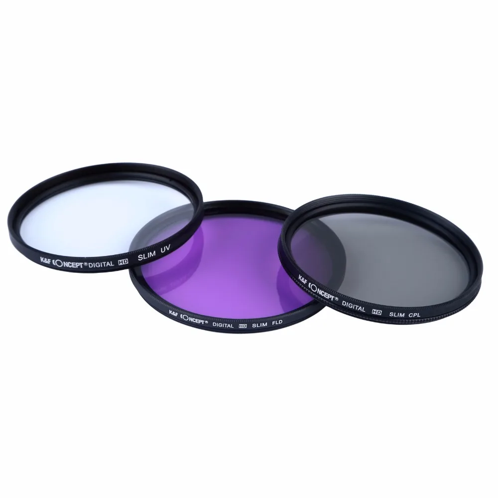 Комплект фильтров для объектива K & F CONCEPT поляризатор CPL UV FLD ND2 ND4 ND8 52 мм 55 58 62 67 72 77