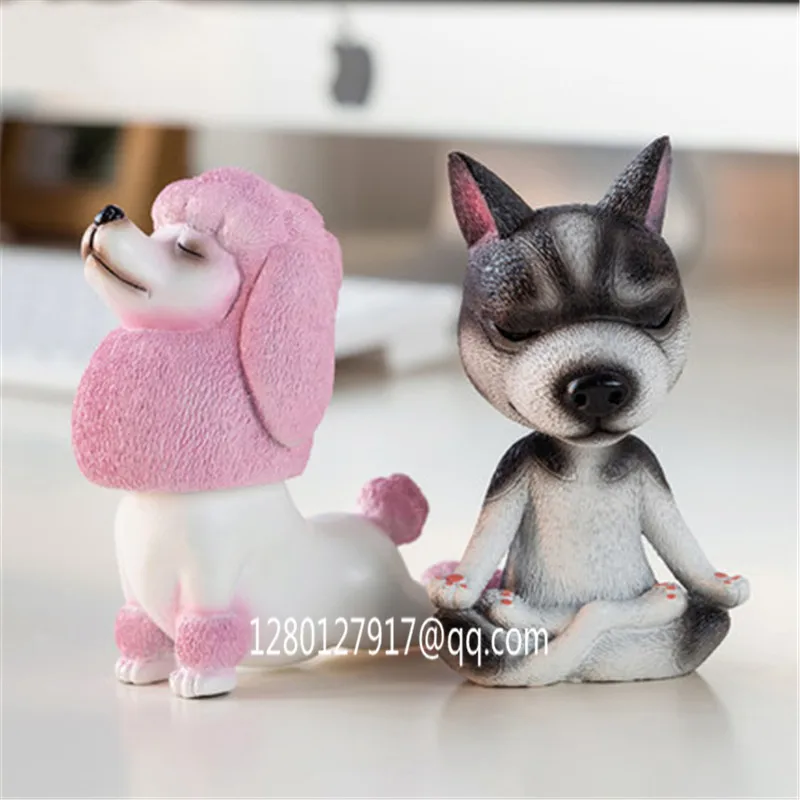 Имитация животного Симпатичный щенок статуя мопса далматинский Пудель Shih Tzu