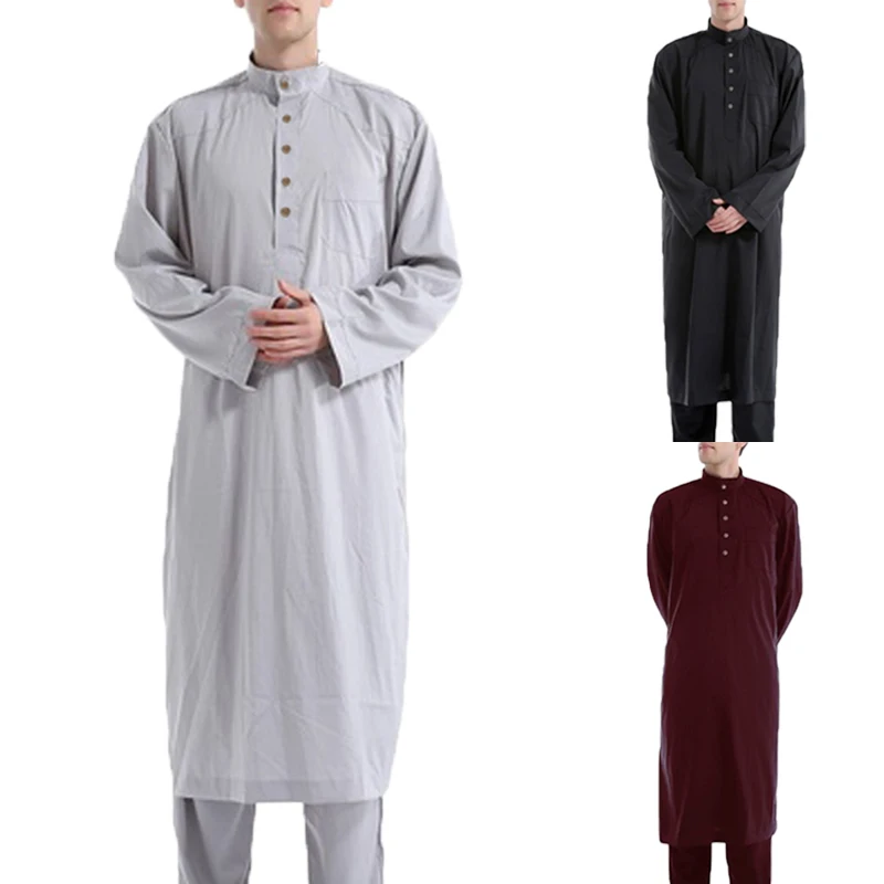 INCERUN, мусульманская одежда, мужской халат, Saudi thebe, халат, кафтан, платье, Camisas Masculina, Саудовская Аравия, полная длина, халат, домашняя одежда