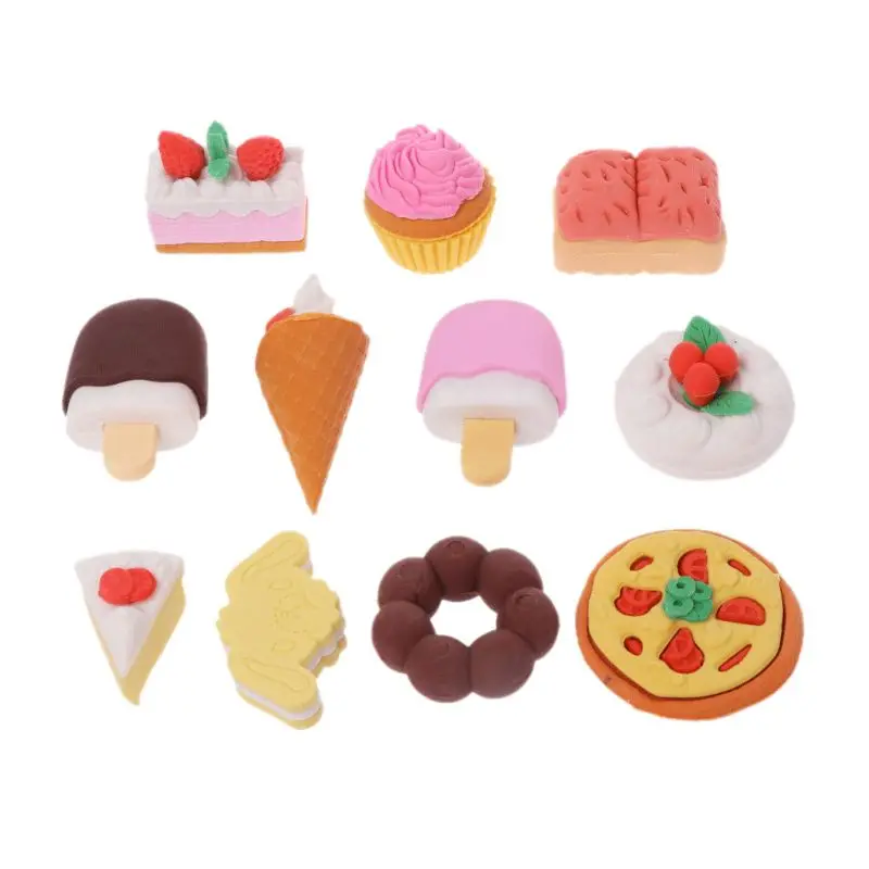 

30 PCs Collectible Set Of Adorable Puzzle Sweet Dessert Food Cake Erasers For Kids Puzzle Toys Party Favors Treasure Box Items f