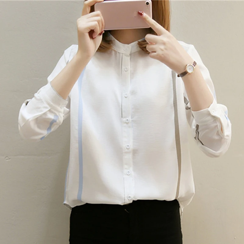 Новинка женская рубашка Классическая шифоновая блузка плюс размер свободная с