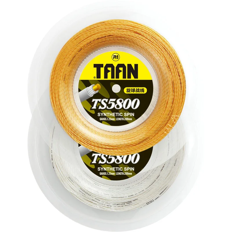 TAAN TS5800 200 м Теннисная ракетка, струна, контроль поворота, синтетический спин 50-58bls, тренировочная Спортивная 1,25 мм катушка, большая теннисная струна