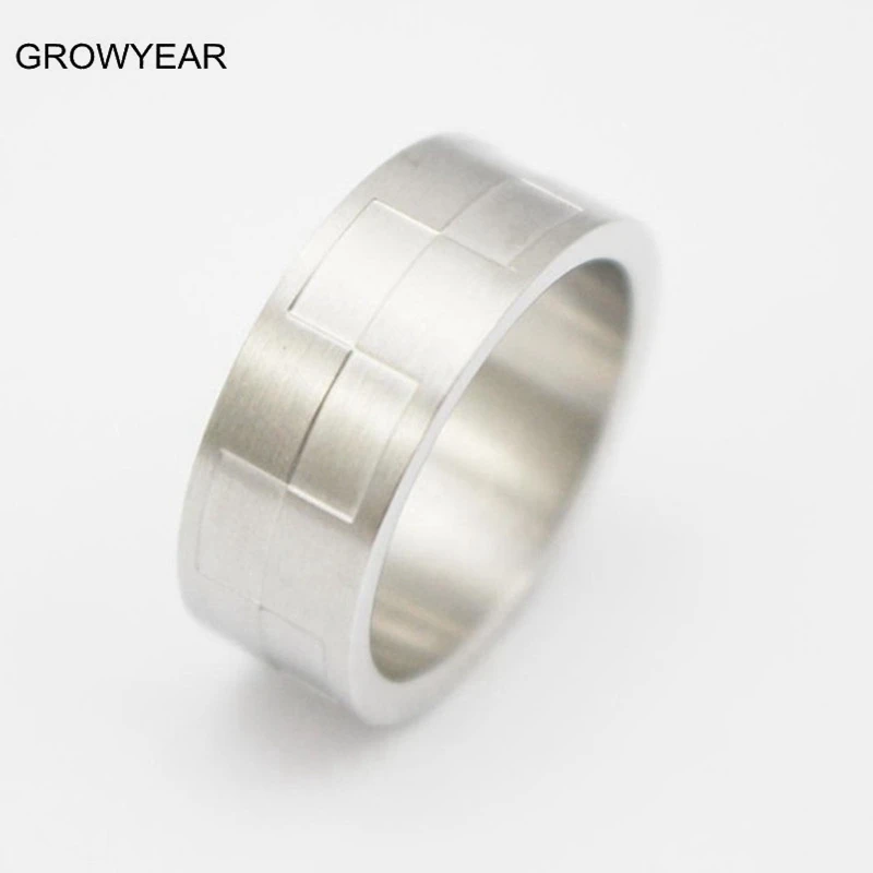 Мужское кольцо в клетку серебристого цвета размер 8 5 9 10 11 12|ring size|ring bandjewelry rings |