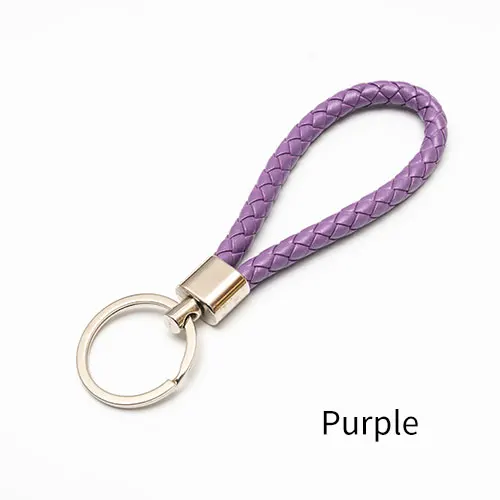 purple 1 шт., кожзам, плетеная веревка, брелок, сумка, подвеска, сделай сам, ювелирные аксессуары, брелок для ключей, автомобильный брелок, для мужчин и женщин, брелок - Цвет: purple