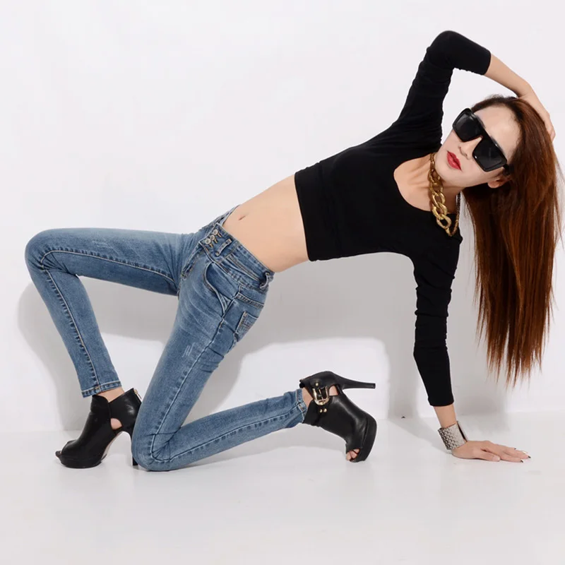 Новое поступление 2018 оптовая продажа женские джинсовые брюки-карандаш брендовые