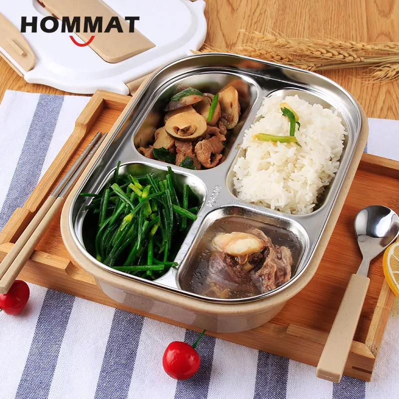 Нержавеющая сталь японский обед коробок с отделениями печь Bento Box для детей