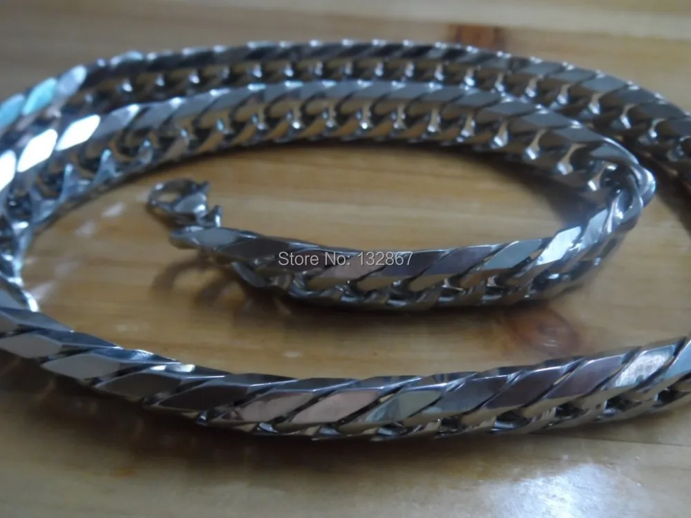 Крупное мужское колье из полированной нержавеющей стали 22-40 дюймов шириной 15 мм