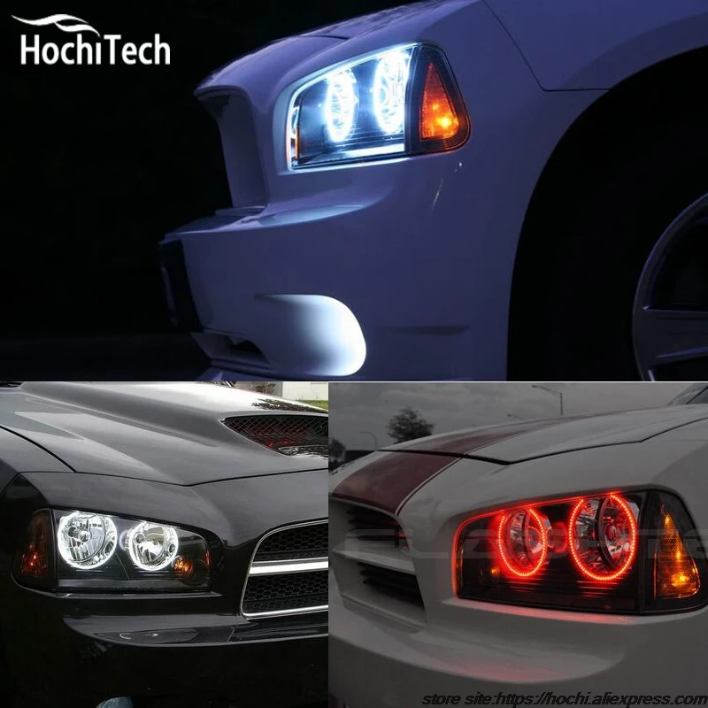 Для Dodge Зарядное устройство RGB светодиодный Фар halo глаза ангела комплект Тюнинг