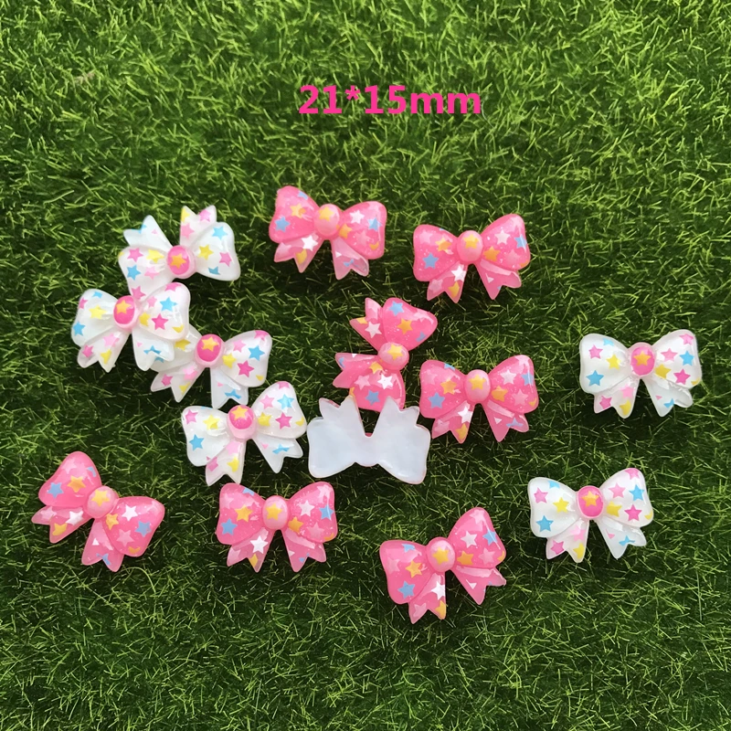 20 шт./лот резиновый бант с плоской задней поверхностью маленький размер