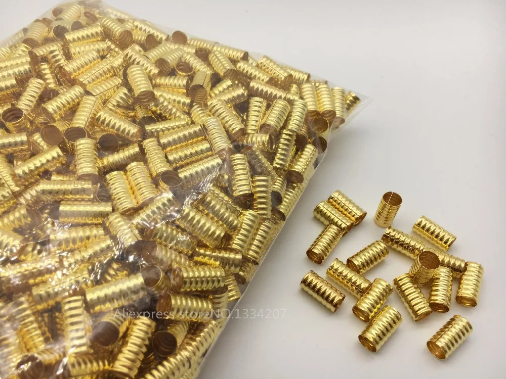 200 шт. 1000 золотистые регулируемые косички для волос dread бусины dreadlock зажимы манжет