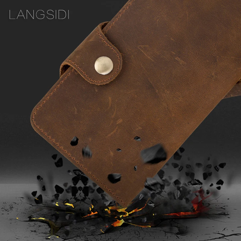 2018 New Genuine Leather phone case leather retro flip for Xiaomi Mi5 handmade mobile | Мобильные телефоны и аксессуары