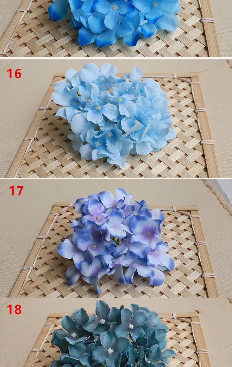 27 шт. Новая модернизированная искусственная Гортензия Цветок голова DIY свадебный набор арки гирлянда цветок стены материалы шелковая головка гортензии