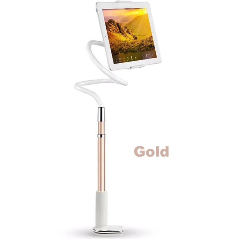 Gold Арвин длинная рука Регулируемая подставка для планшета для IPad Pro IPhone X XS 4-11 дюймов телефон samsung планшет Гибкая ленивая кровать Рабочий стол - Цвет: Gold