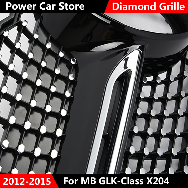 Высококачественная Алмазная решетка X204 передний бампер автомобиля Черная для