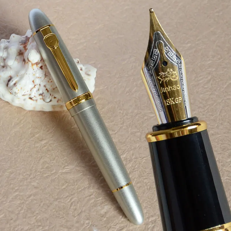 JINHAO 159 18KGP 0,7 мм перо с широким основанием авторучка Фиолетовый Черный Синий Шампанское золотой зеленый красный белый желтый 19 видов цветов на выбор - Цвет: pen as picture show