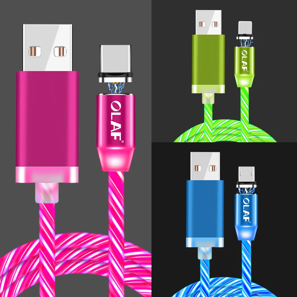 Магнитный поворотный кабель OLAF Dazzle Lighting для быстрой зарядки Micro USB Type-C зарядное