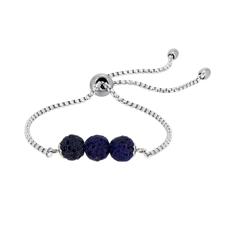 style 6 (dark blue) Браслет из натурального лавового камня, диффузор эфирного масла, вулканическая скала, регулируемый браслет из нержавеющей стали, женские браслеты на цепочке - Окраска металла: style 6 (dark blue)