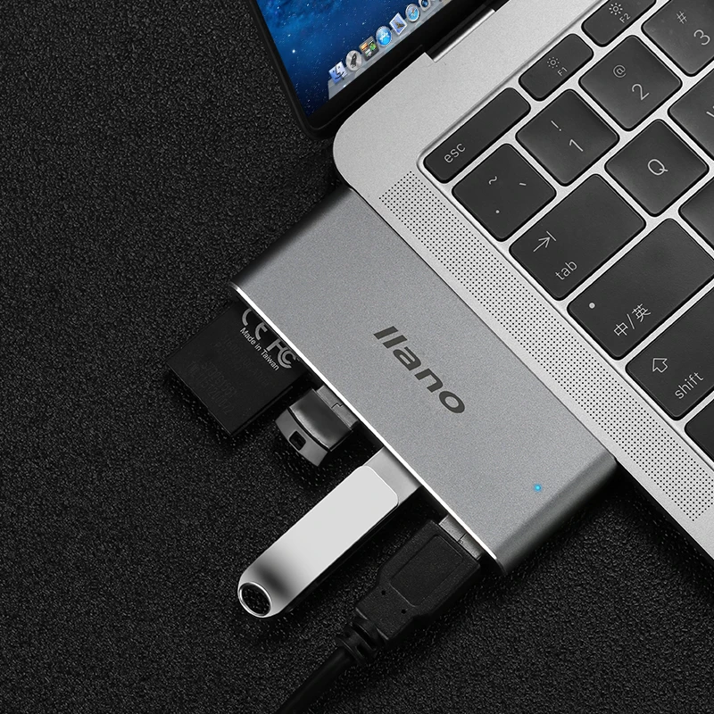 Ноутбук USB док-станции 5 в 1 C-адаптер для MacBook Pro 13/15-дюймовый 4 К HDMI USB-C 3 0 SD/TF читатель