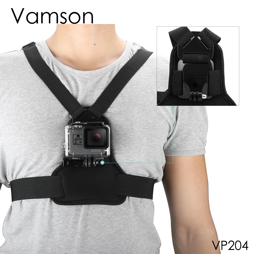Vamson для SJCAM Аксессуары Эластичный ремень тела нагрудный крепление EKEN Yi камеры