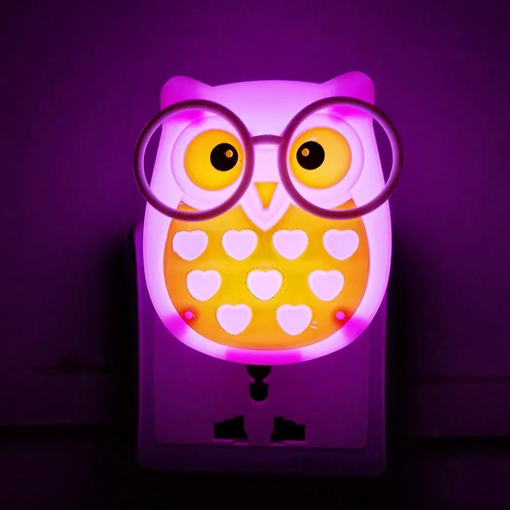 Мини в форме милой Совы энергосберегающие розовые светодиодные ночники ночник 3 6