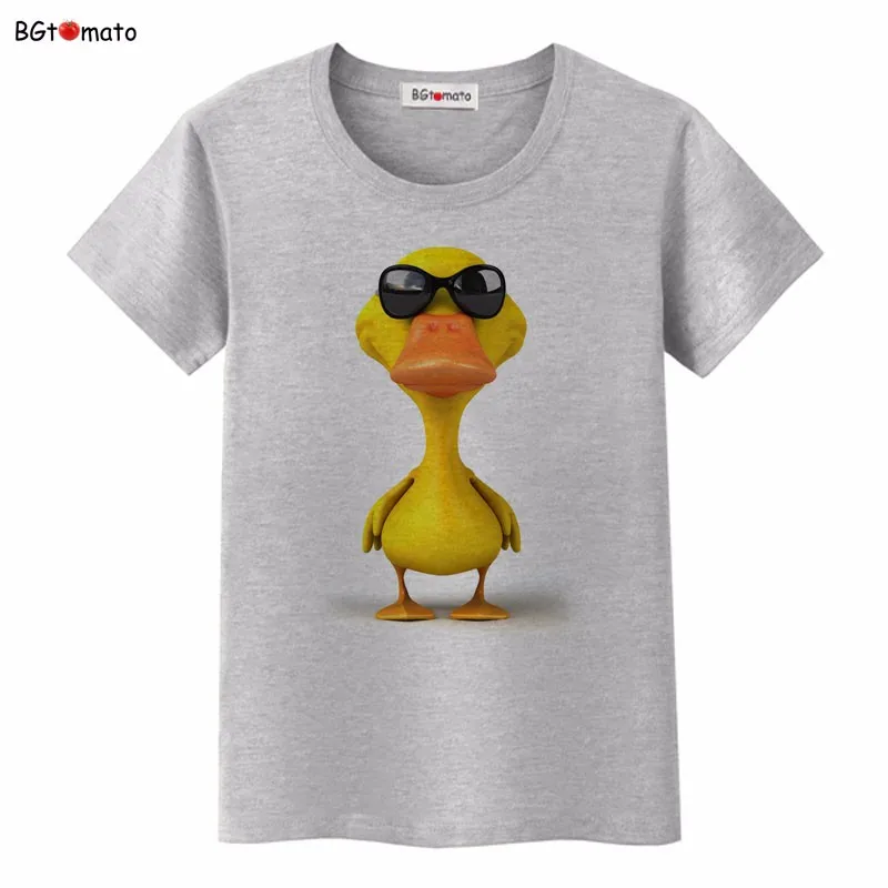 BGtomato стиль крутая маленькая Желтая Утка 3D футболки женские забавные дизайнерские милые футболки с животными Брендовые повседневные топы хорошего качества