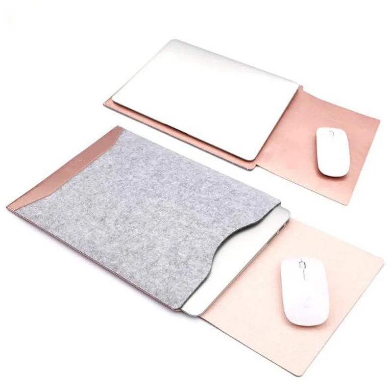 

waterproof 11.6 12 13.3 15.4 inch Notebook sleeve Felt leather Laptop bag pouch cover for macbook air pro 11 12 13 15 case SY010