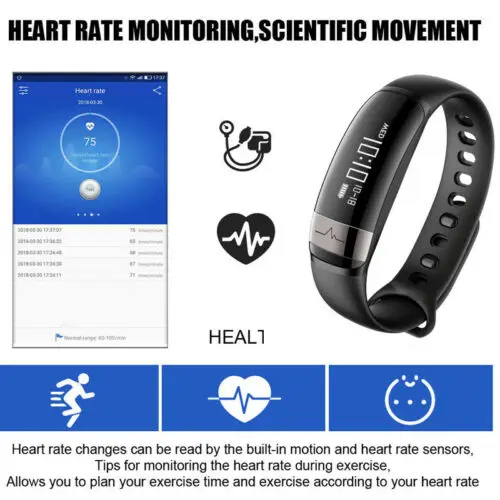 Bluetooth Smart Watch Fitness Sleep Activity Tracker Women Men Heart Rate Monitor For Android iOS Waterproof Bracelet | Электроника