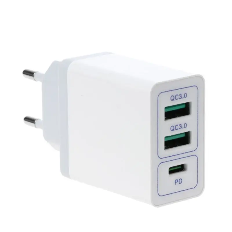 3 в 1 QC 3,0 Тип C PD быстрое зарядное устройство двойной USB адаптер питания для samsung huawei IOS мобильный телефон планшет#520