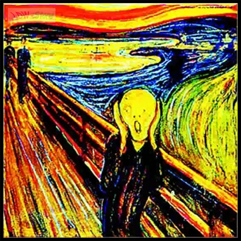 

Новый дизайн Munch Scream,5D DIY Алмазная картина крестиком набор картина подарки круглая Алмазная вышивка мозаика домашний декор NEW949