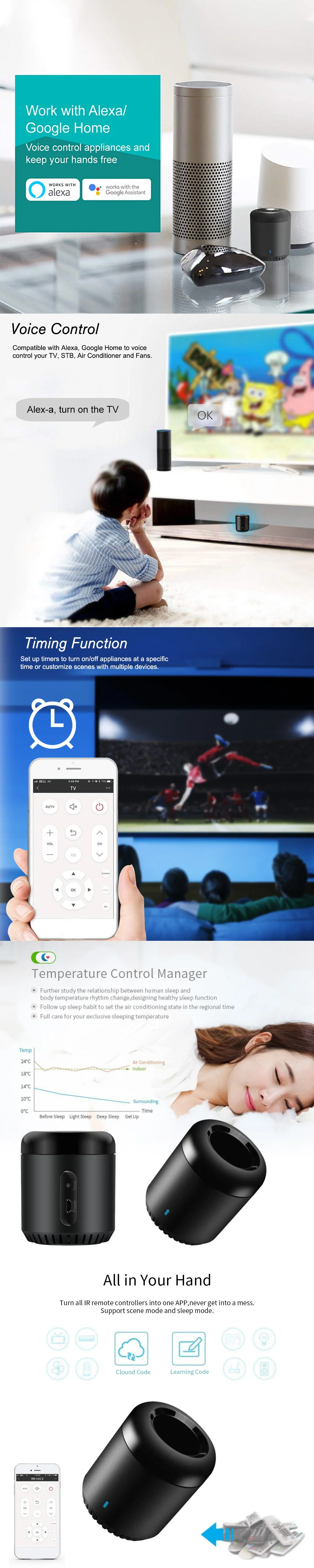 Broadlink RM Mini 3 WiFi+ IR+ 4G умный пульт дистанционного управления SC1 Android iOS беспроводной приложение управление Лер работать с Alexa Google Home
