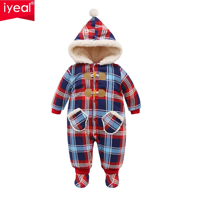 Рождественская одежда для маленьких девочек IYEAL зимние комбинезоны детский