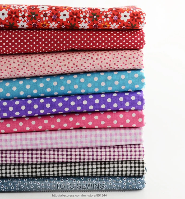 Booksew хлопчатобумажная ткань 10 шт. 50 см x &quotв горошек в клетку с цветочным