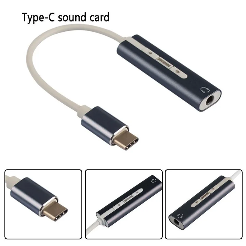 Звуковая карта 7 1 CH USB Type C 3 на 5 мм AUX стерео наушники адаптер для наушников внешний