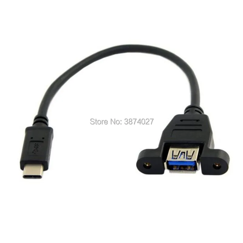 Кабель-адаптер USB3.1 Type C type-c USB-C Male-USB 3 0 A Female OTG с винты для крепления панели |