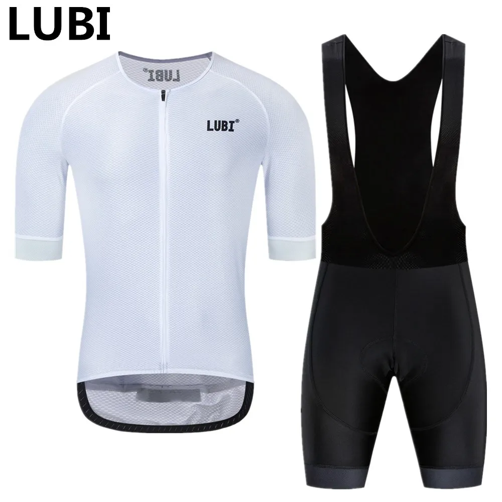 jersey and bib short LUBI Pro Team, мужская летняя велосипедная майка, короткий комплект, одежда с высокой плотностью, губчатая подкладка, MTB, комплекты одежды, велосипедная одежда, дорожный костюм - Цвет: jersey and bib short
