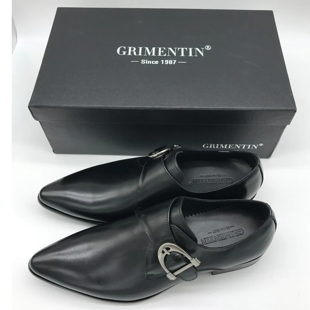 GRIMENTIN/обувь с пряжкой; мужская повседневная обувь; Цвет черный, коричневый; мужская модельная обувь из натуральной кожи на резиновой подошве; Мужская обувь для работы и свадьбы