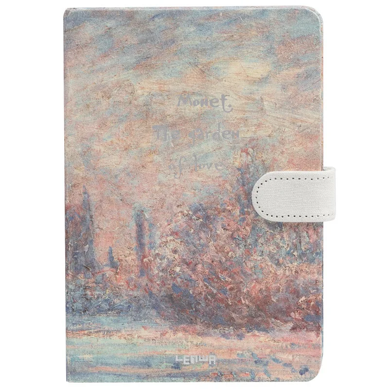 A Creative Notebook Monet Love Back Garden Notebook Paper Planner Bullet Journal Agenda School Diary Note Book Magnetic Buckle - Цвет: A