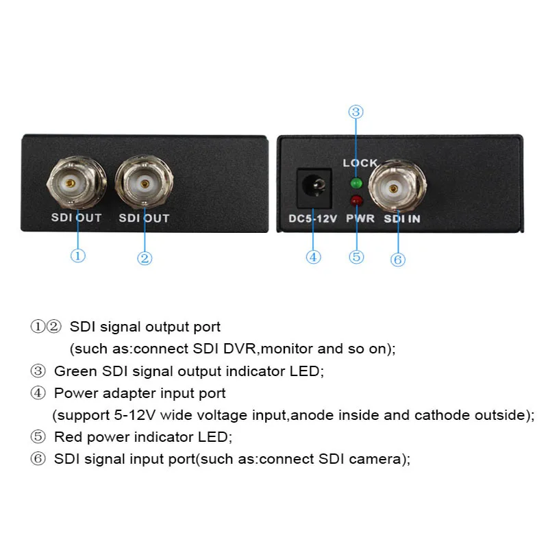 SDI сплиттер 1x2 3G HD SD 1 в 2 конвертер Поддержка Full 1080P Бесплатная доставка|Усилители