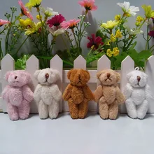 Плюшевый мини мишка тедди 6 см длинный шерстяной маленький