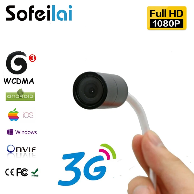 Sofeilai 3g беспроводная микро ip-камера Мини домашняя камера обнаружения движения WCDMA Onvif CCTV безопасности P2P камера s слот карты Micro SD телефон приложение