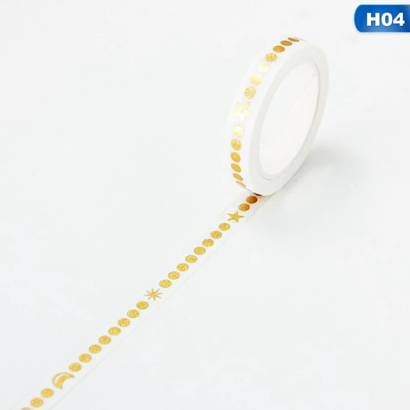 4 Горячая 1 шт. Золотая фольга DIY ремесло Блестящая Бумага васи лента Дневник Блокнот наклейки китайский узор офисная клейкая лента, Канцелярия - Цвет: 4