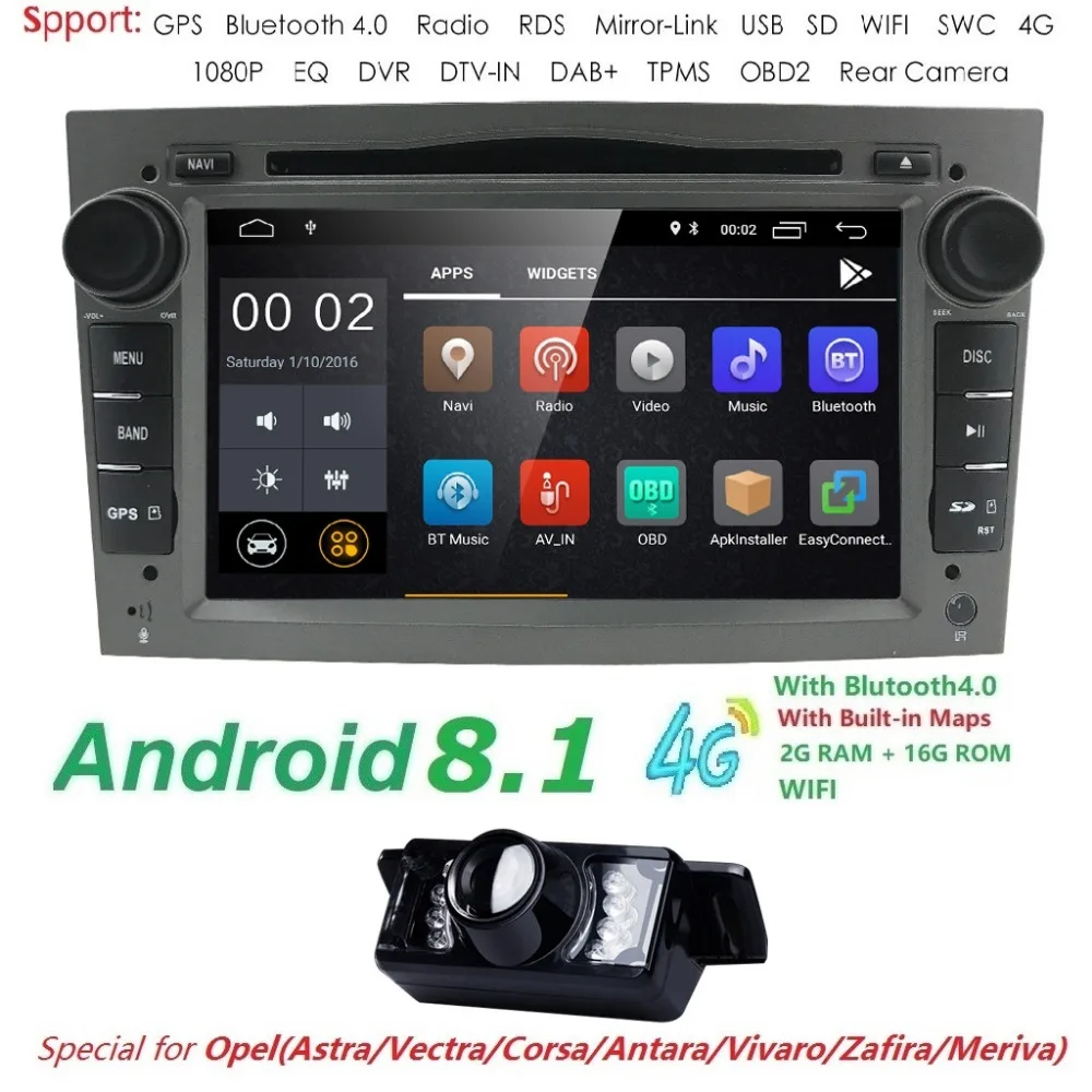 Фото Android 8 1 Авторадио 2 Din Автомобильная dvd навигационная система для Opel Astra H G J Antara vectra c