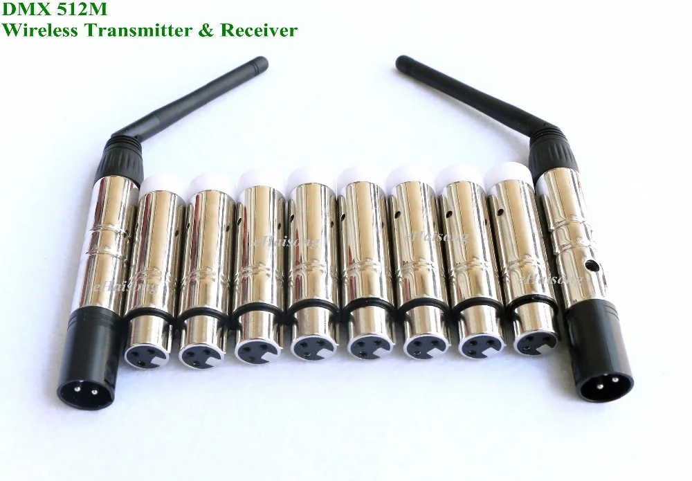 

10PCS: 2.4G wifi Wireless DMX Lighting Controller 2pcs Transmitter + 8pcs Receivers