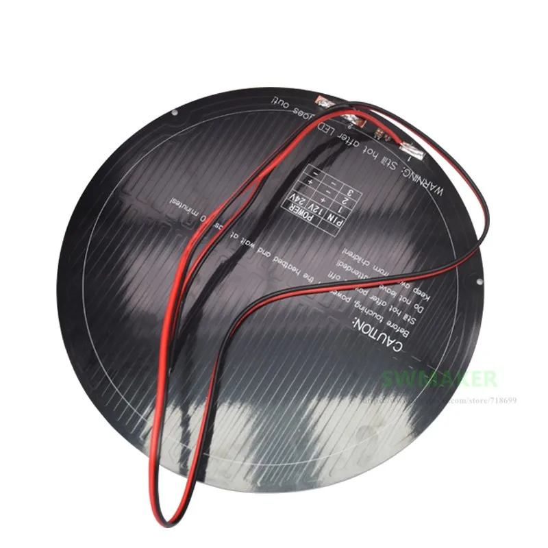 Diameter 240mm Kossel 3D printer heatbed with Welded cable 12V 140W aluminum substrate MK3 round hot bed |