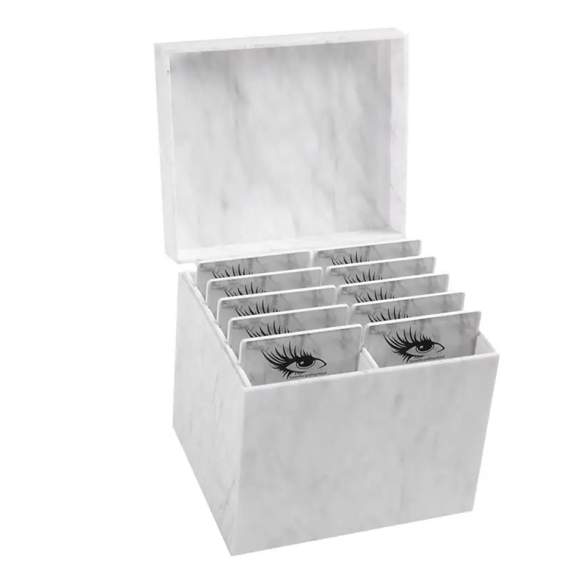 Marble Storage Box Новинка, 10 слоев, коробка для хранения ресниц, чехол для ресниц, органайзер для макияжа, завивка ресниц, ламинирование, хранение - Цвет: Marble Storage Box