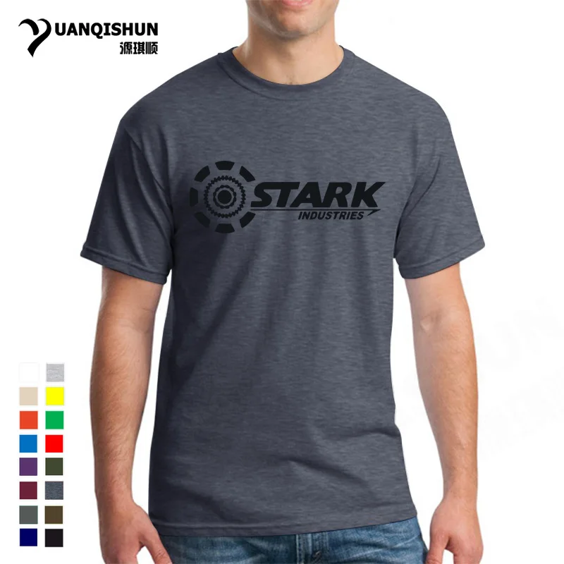 Безупречные отрасли футболки Tony Stark iron man летние брендовые хлопковые футболки 16 цветов повседневные футболки с короткими рукавами для фитнеса