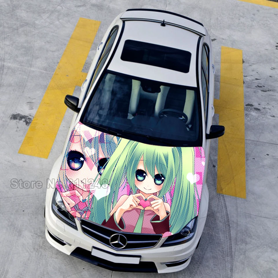 Японская игра Аниме Хацунэ Мику 3D капот автомобиля крышка двигателя наклейка ACGN