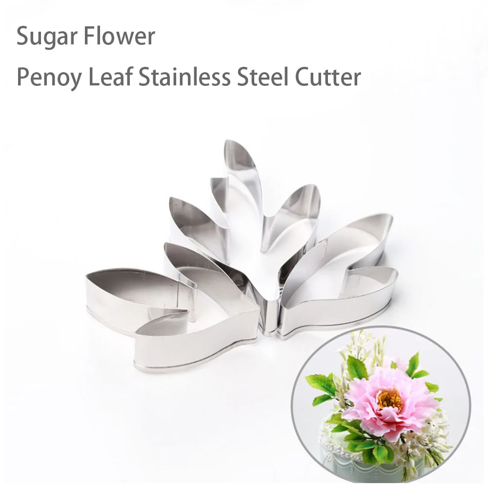 Пион Сахарный цветок лист нержавеющая сталь резак 3 шт./компл.|peony leaf cutter|stainless