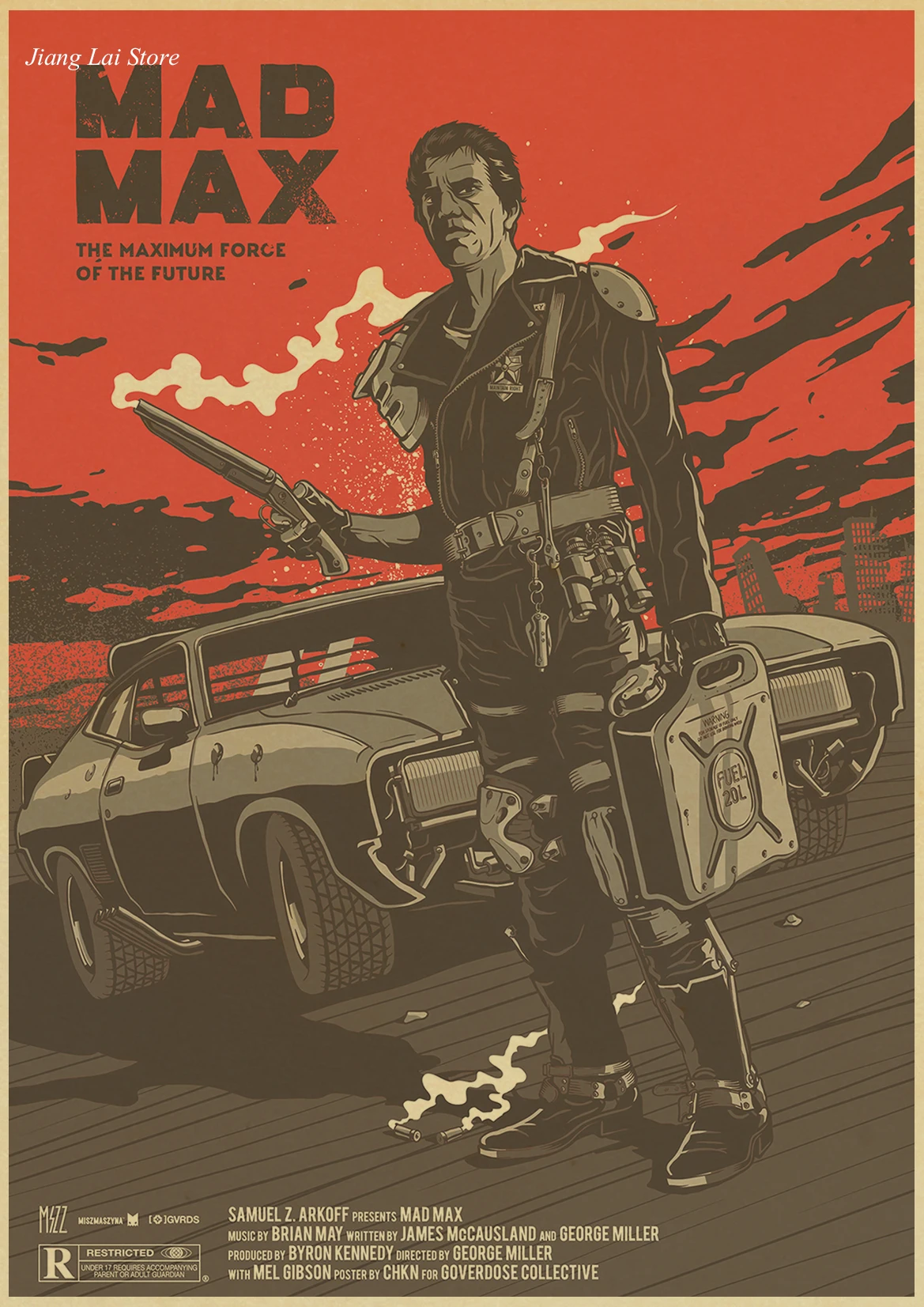 Винтажный постер Mad max Дорога ярости Том Харди Charlize Терон постер фильма плакат ретро Стикеры из крафтовой бумаги Ретро плакат - Цвет: H258